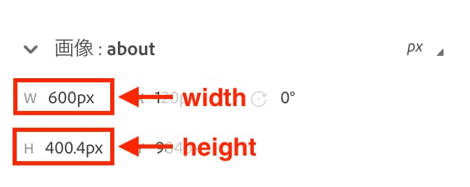 共有リンクにおけるwidth, heightの表示箇所